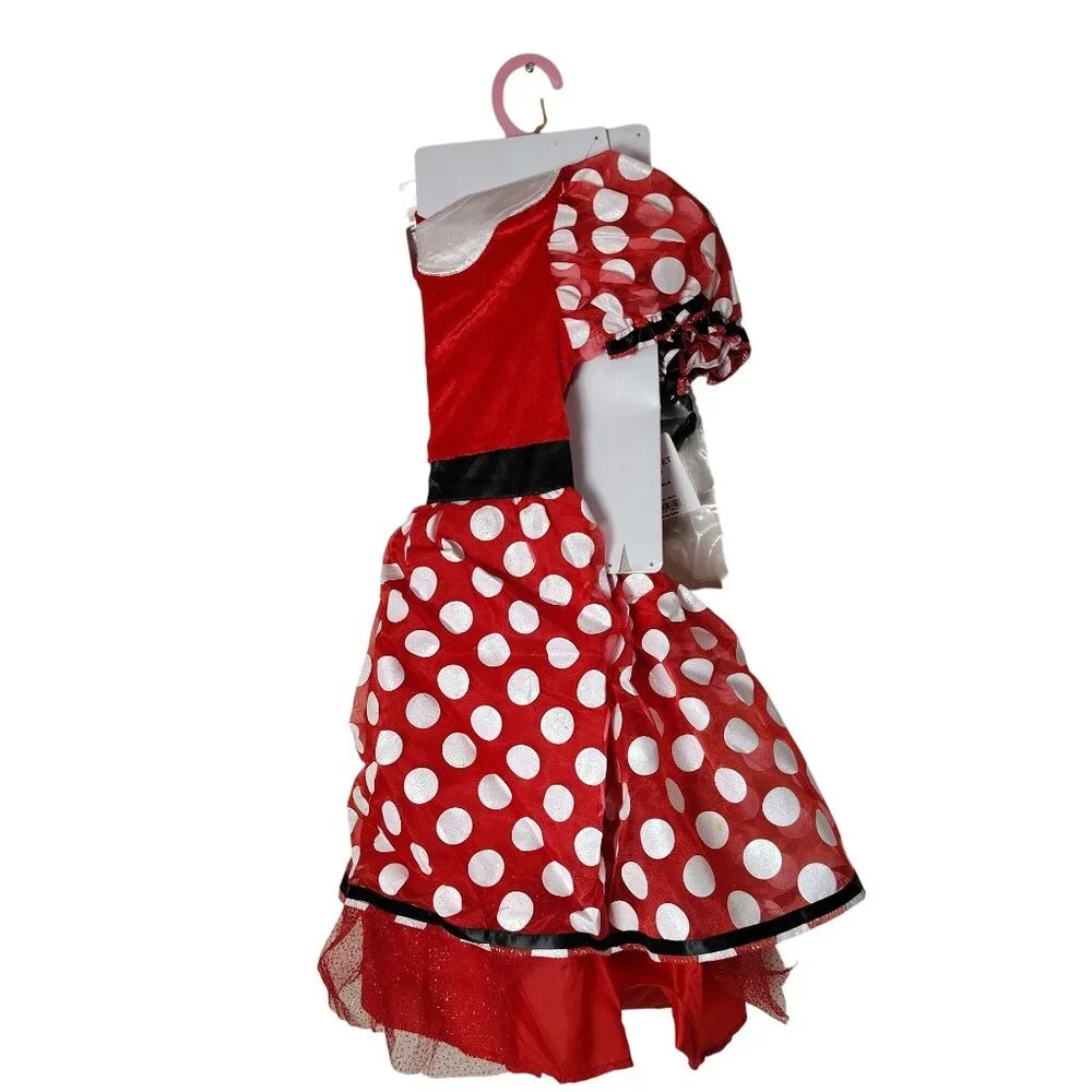 Disney Girls S 6/6X  Minnie Mouse Dress and Headband Complete Halloween Costume